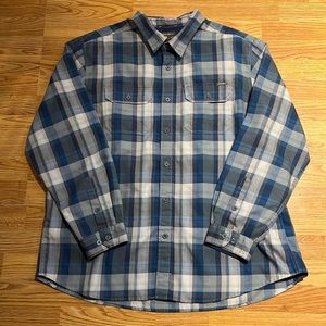 Eddie Bauer Blue Plaid Button-up Shirt, size 2XL, Long Sleeve